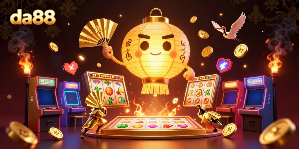 Experience the thrill of da88's online casino with vibrant slot games and lucky symbols.