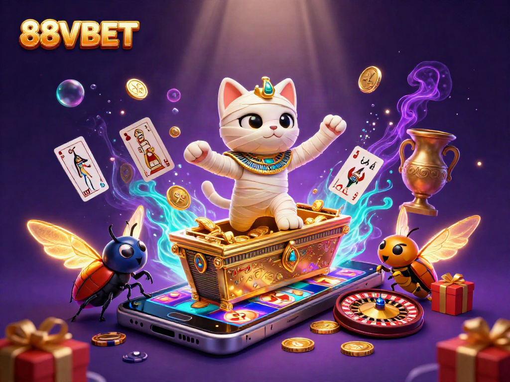Experience thrilling gameplay at 88VBET with a stunning 3D illustration of a casino adventure.