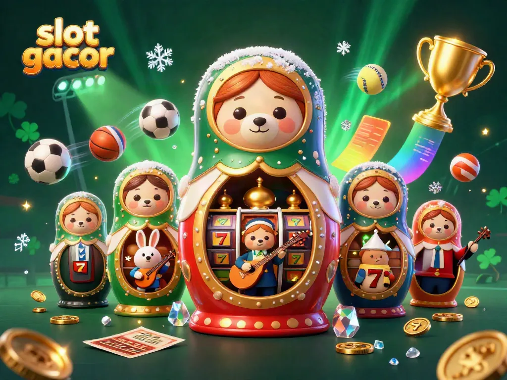 Experience the excitement of slot gacor in this vibrant 3D casino illustration.