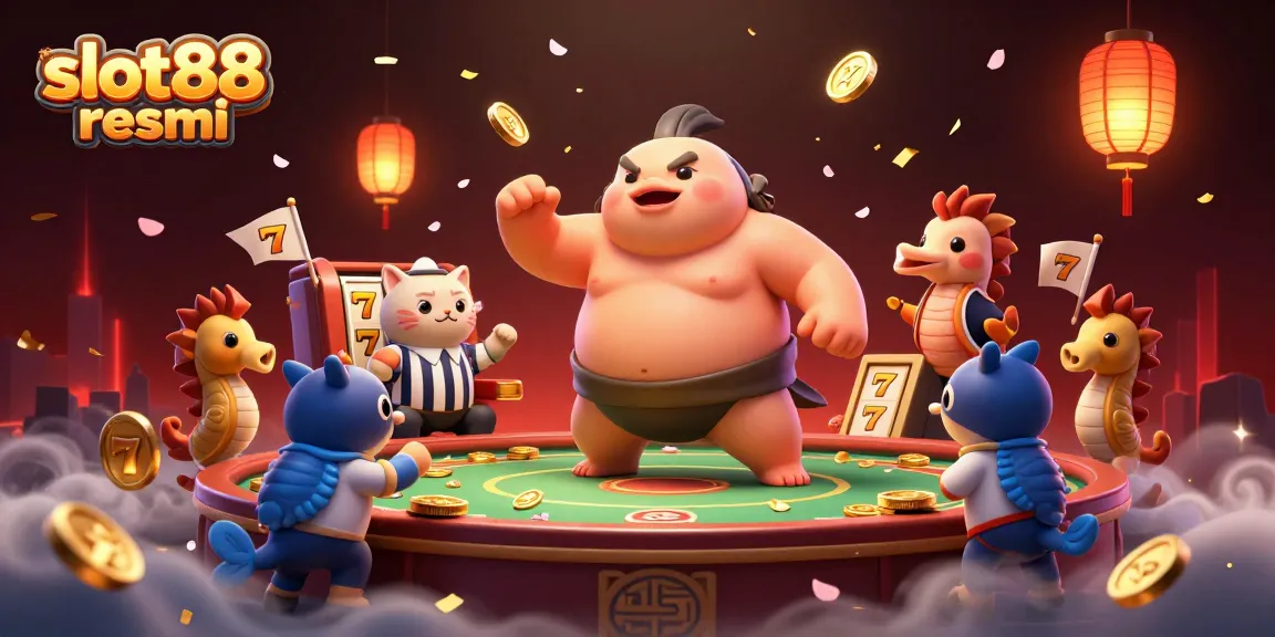 Engage in exciting gameplay with slot88 resmi, showcasing vibrant, animated 3D casino elements.