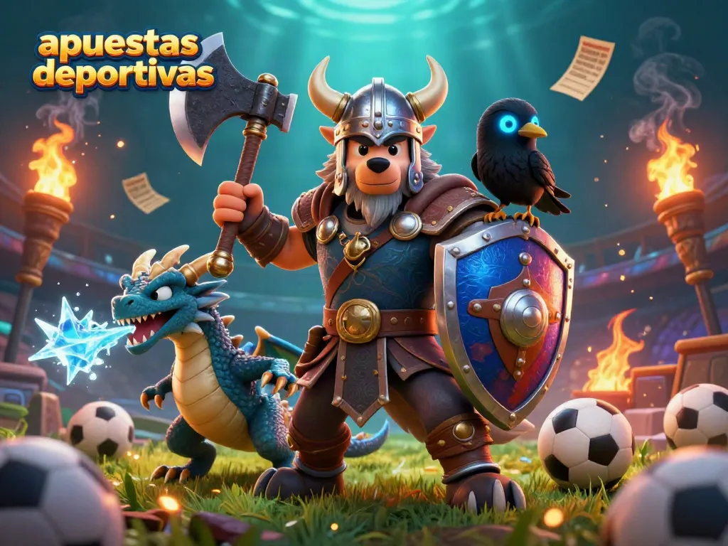 Apuestas deportivas en acción: el guerrero lobo y el dragón en un entorno lleno de emoción y estrategia.