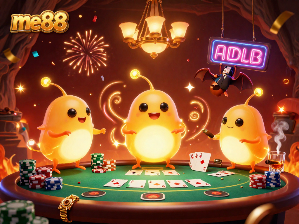Win big at me88 with glowing glowworms lighting up an exciting poker scene.