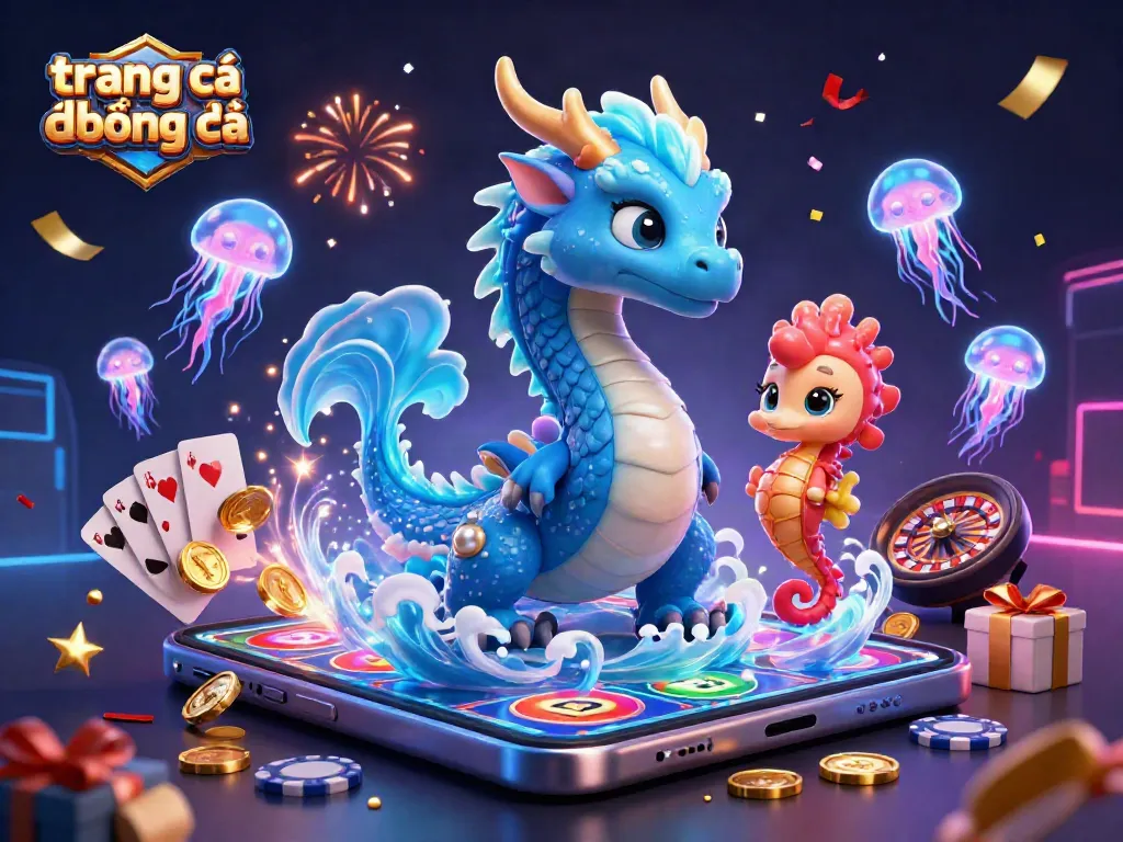 Chơi trang cá độ bóng đá với rồng nước và thủy quân nhí trong một khung cảnh sinh động.