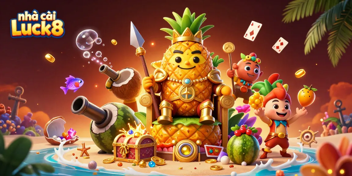 Experience the winning excitement at nhà cái Luck8 with vibrant casino elements and golden treasures.