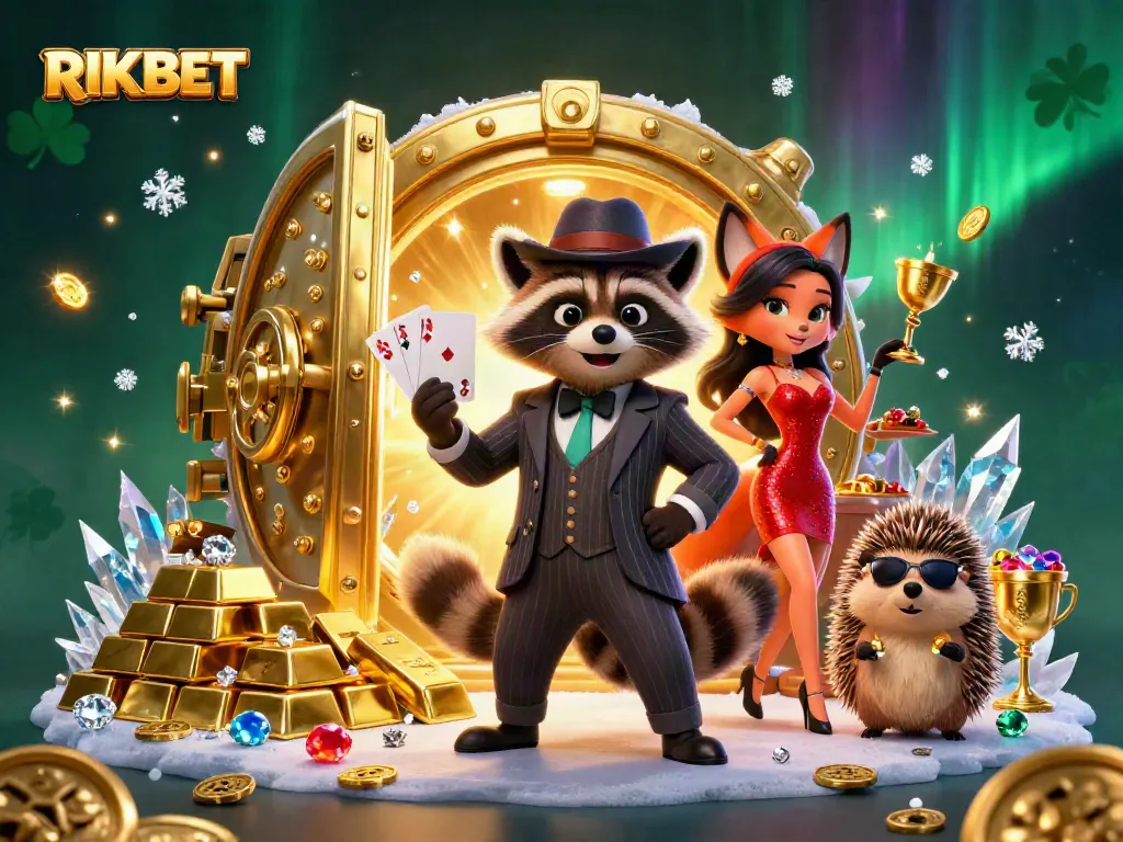Play and win exciting slots at RIKBET with a fun illustration capturing the essence of casino adventure.