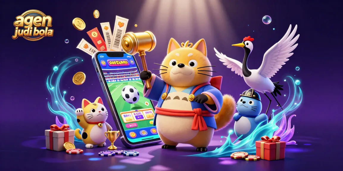 Join the fun of agen judi bola with our lively cartoon scene highlighting sports betting elements.