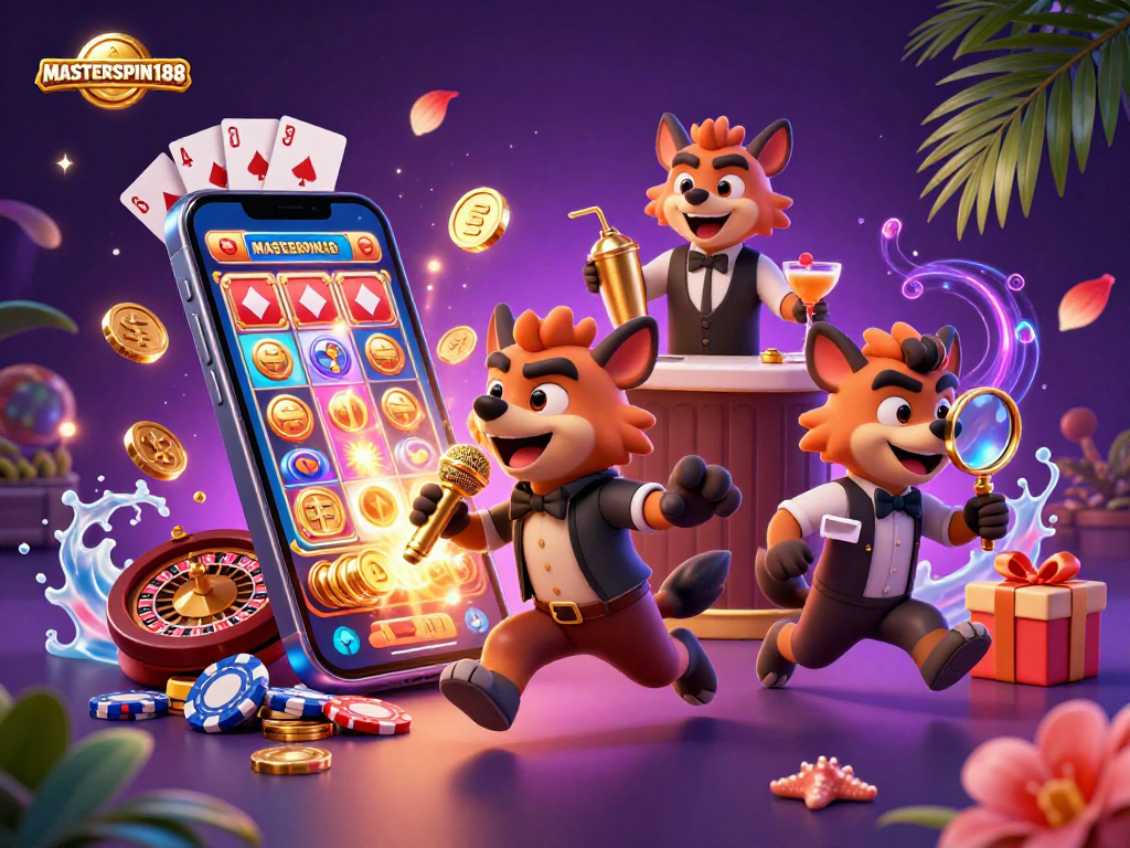 Join the fun at MASTERSPIN188's lively comedy casino with hyenas in action!