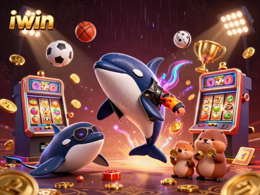 Play exciting games with iwin featuring a thrilling scene of characters and casino elements.