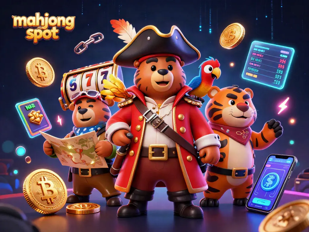 Engage with the mahjong slot experience through vivid illustrations of vibrant characters in a dynamic casino scene.