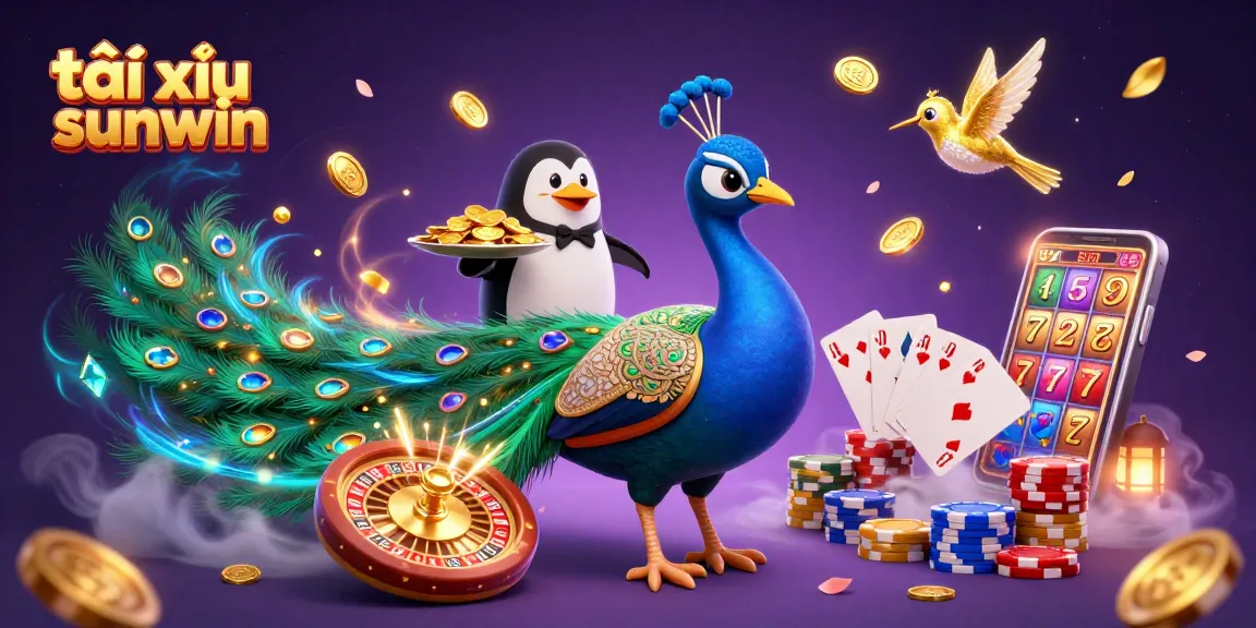 Experience the thrill of tài xỉu sunwin with a dynamic 3D illustration of gaming excitement.