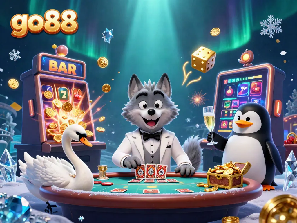 Join the fun at go 88, featuring vibrant casino characters and exciting game elements in a lively atmosphere.