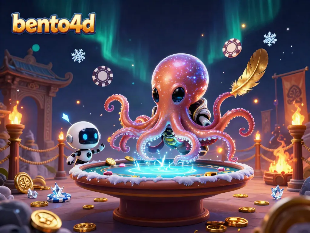 Engage in thrilling gameplay with bento4d’s 3D alien octopus and holographic poker.