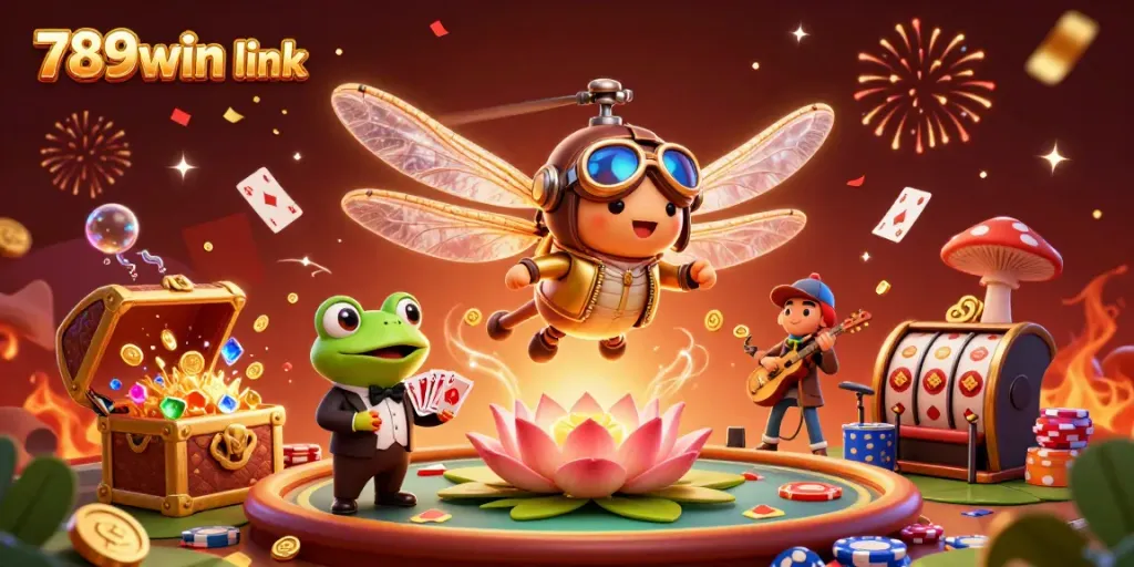 Experience the excitement of the 789win link with vibrant casino elements and characters