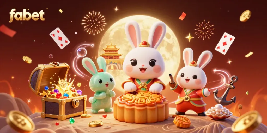 Experience the thrill of fabet with a vibrant 3D scene showcasing casino elements and festive celebrations.