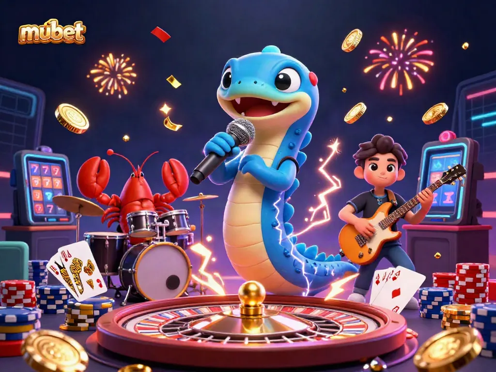 Experience thrilling action at mubet's underwater casino with vibrant characters and dynamic gaming elements.
