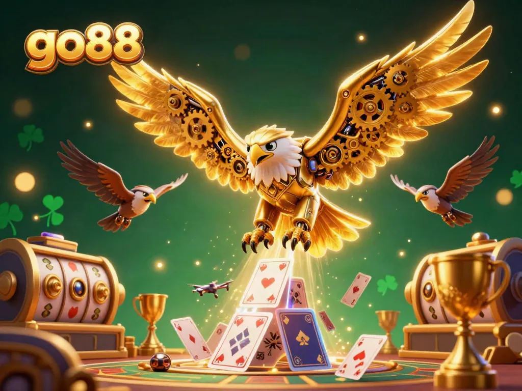 Experience exciting gameplay at go88 with a dynamic scene featuring casino-themed characters and elements.