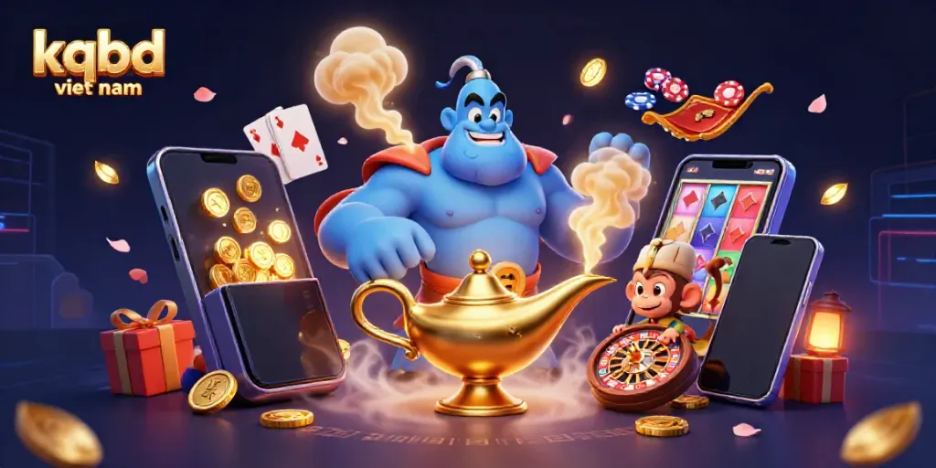 Experience the excitement of kqbd viet nam sports betting with vibrant 3D characters, poker chips, and games.