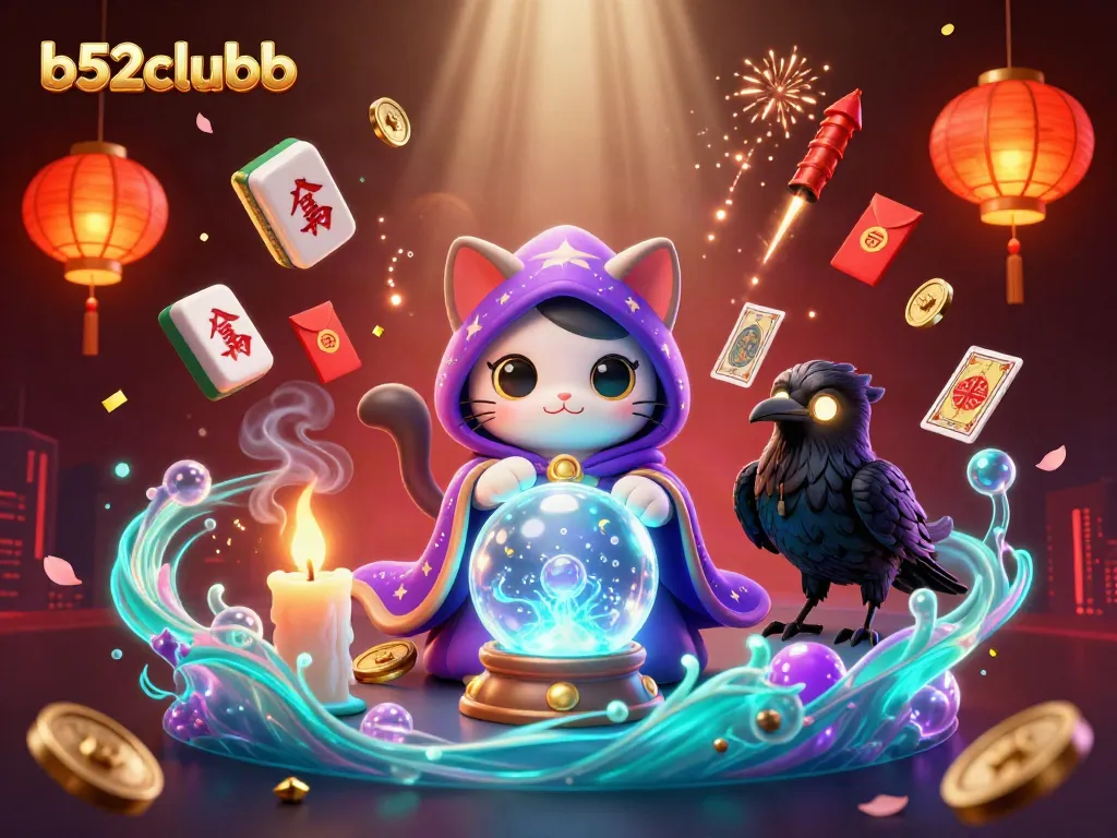 Engage with b52clubb's vibrant gaming atmosphere featuring mystical characters and rich casino elements.