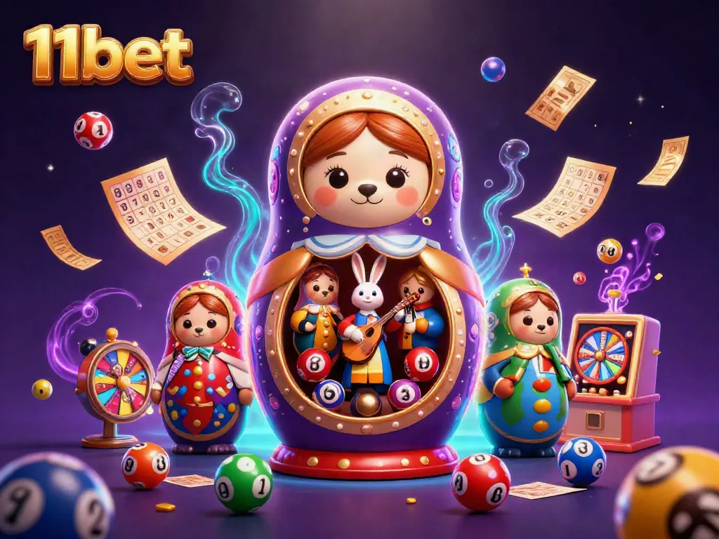 Experience thrilling fun with 11bet's game elements in a dynamic 3D casino scene.