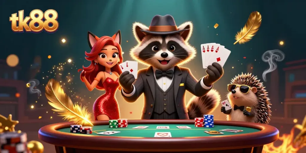 Experience the thrilling poker scene at tk88 with charming characters and rich gaming elements.