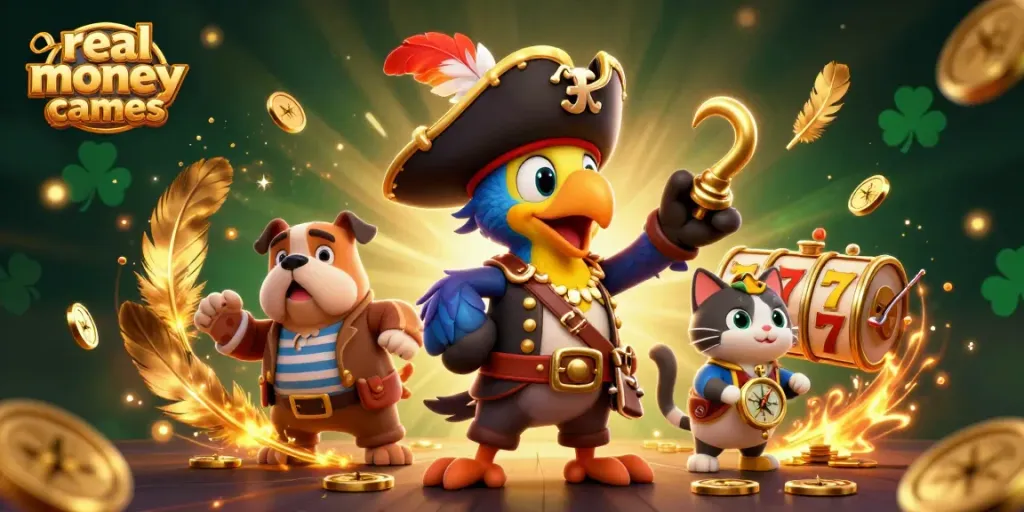 Experience thrilling real money casino games with vibrant characters and dynamic game elements.